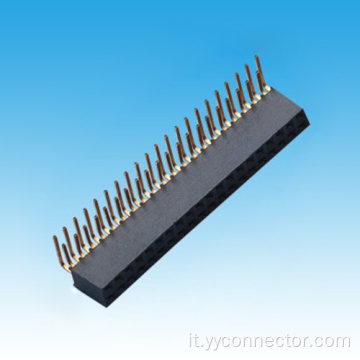 2,0 mm H6.35 mm Dual Row R/A Female Header Connector